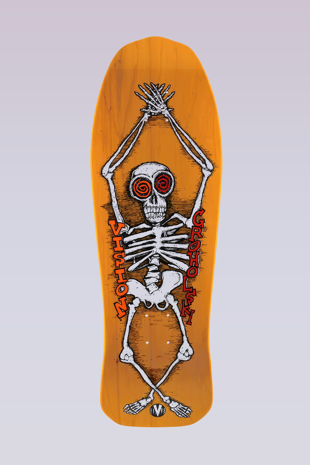 Groholski Skeleton - Modern Concave Skateboard Deck - 10"X30.25" - Yellow Stain