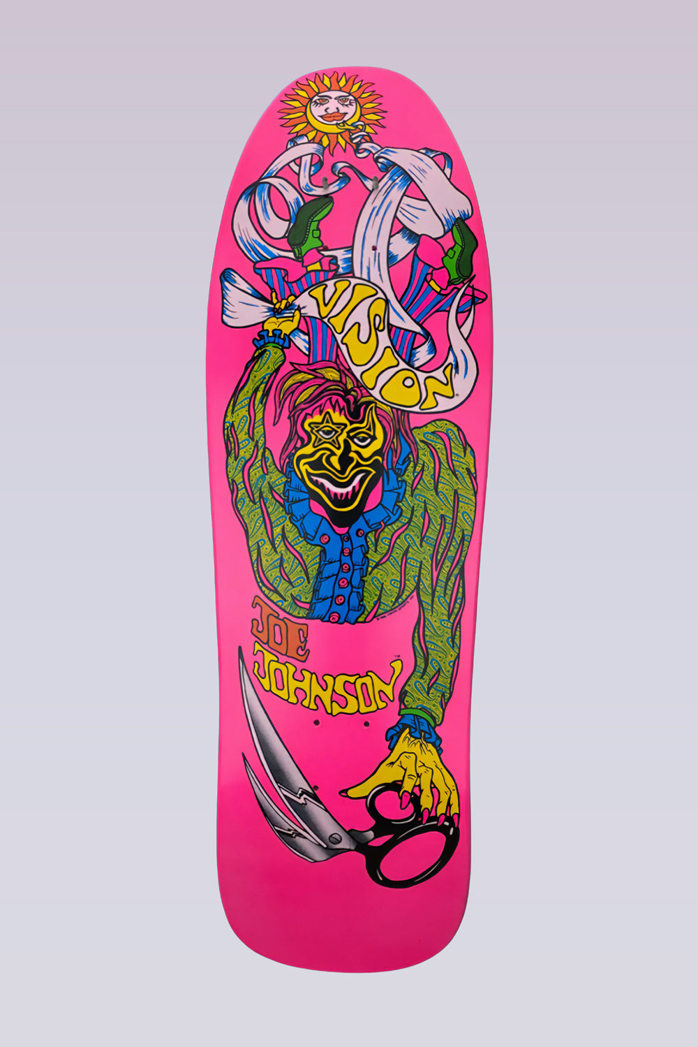 Joe Johnson Scissors Skateboard Deck - 9.5" x 32" - Pink Dip