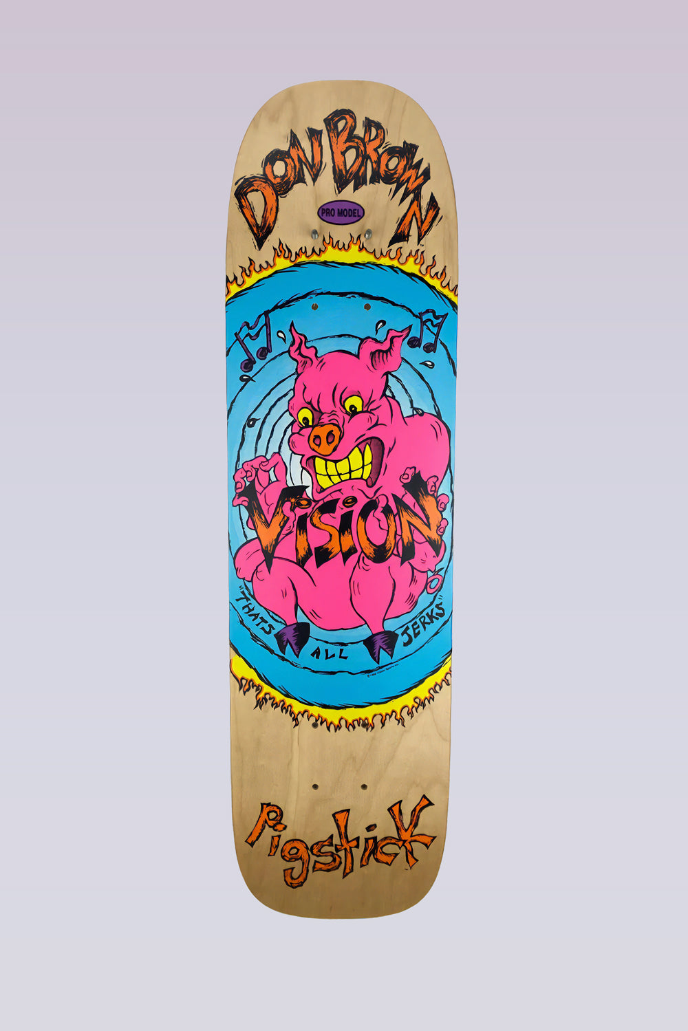Don Brown Pig Stick OG Reissue Skateboard Deck - 7.25"x27.5" - Natural