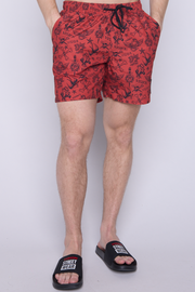 Aop Tattoo Swim Shorts - Red