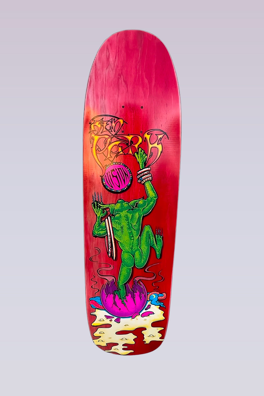 Ken Parks - Modern Shaped Skateboard Deck - 9"X32.875'' - Red Stain