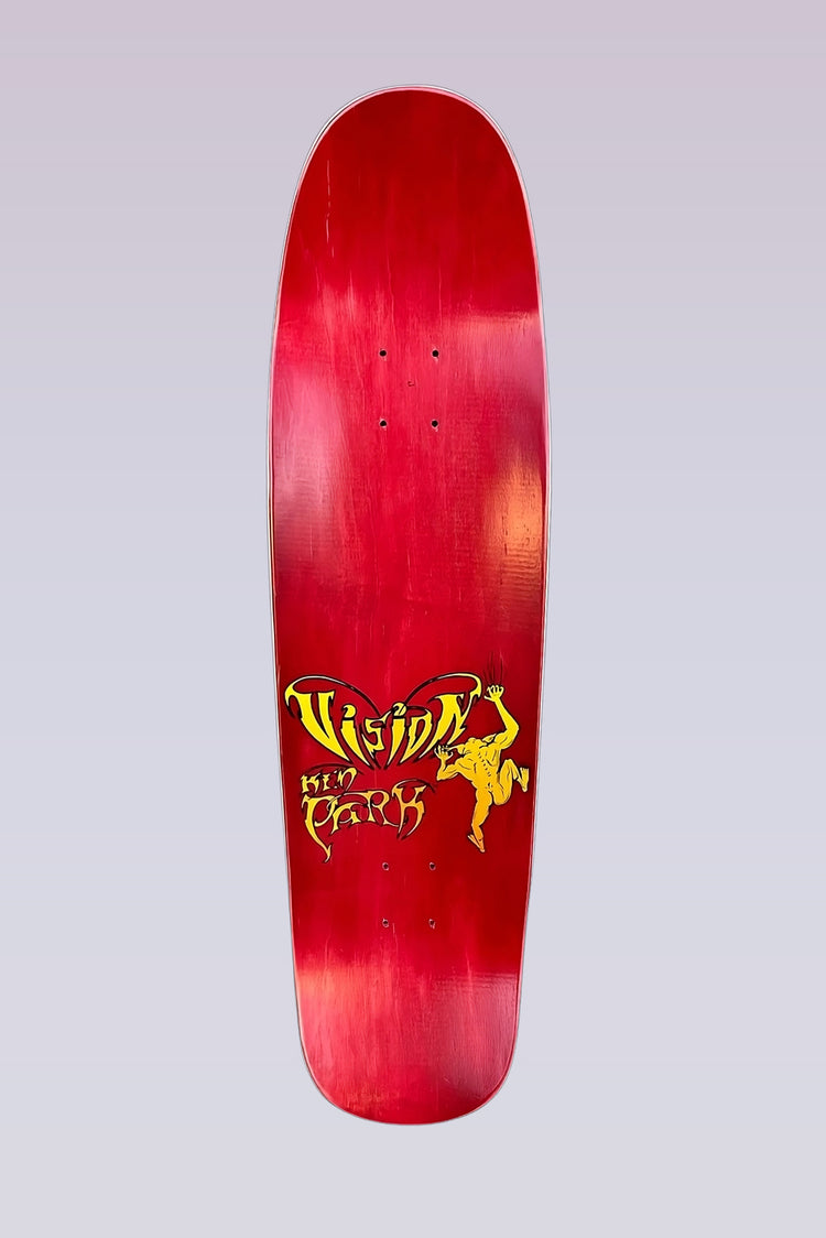 Ken Parks - Modern Shaped Skateboard Deck - 9"X32.875" - Red Stain