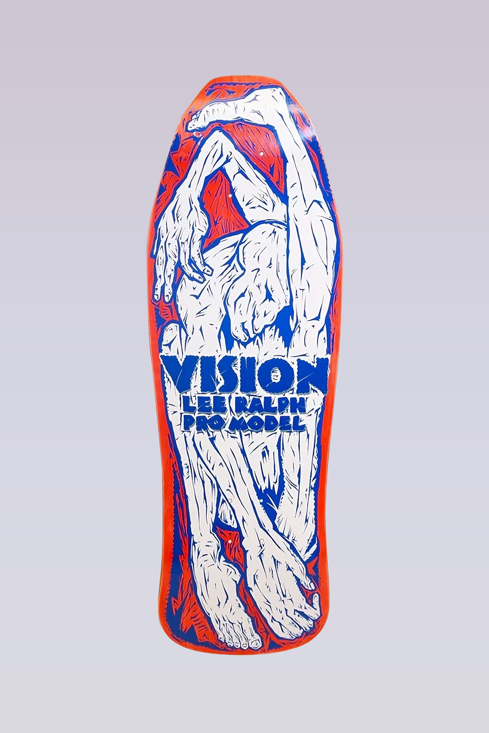 Lee Ralph - Modern Concave Skateboard - 10.25"X30.75"- RED STAIN/WHITE