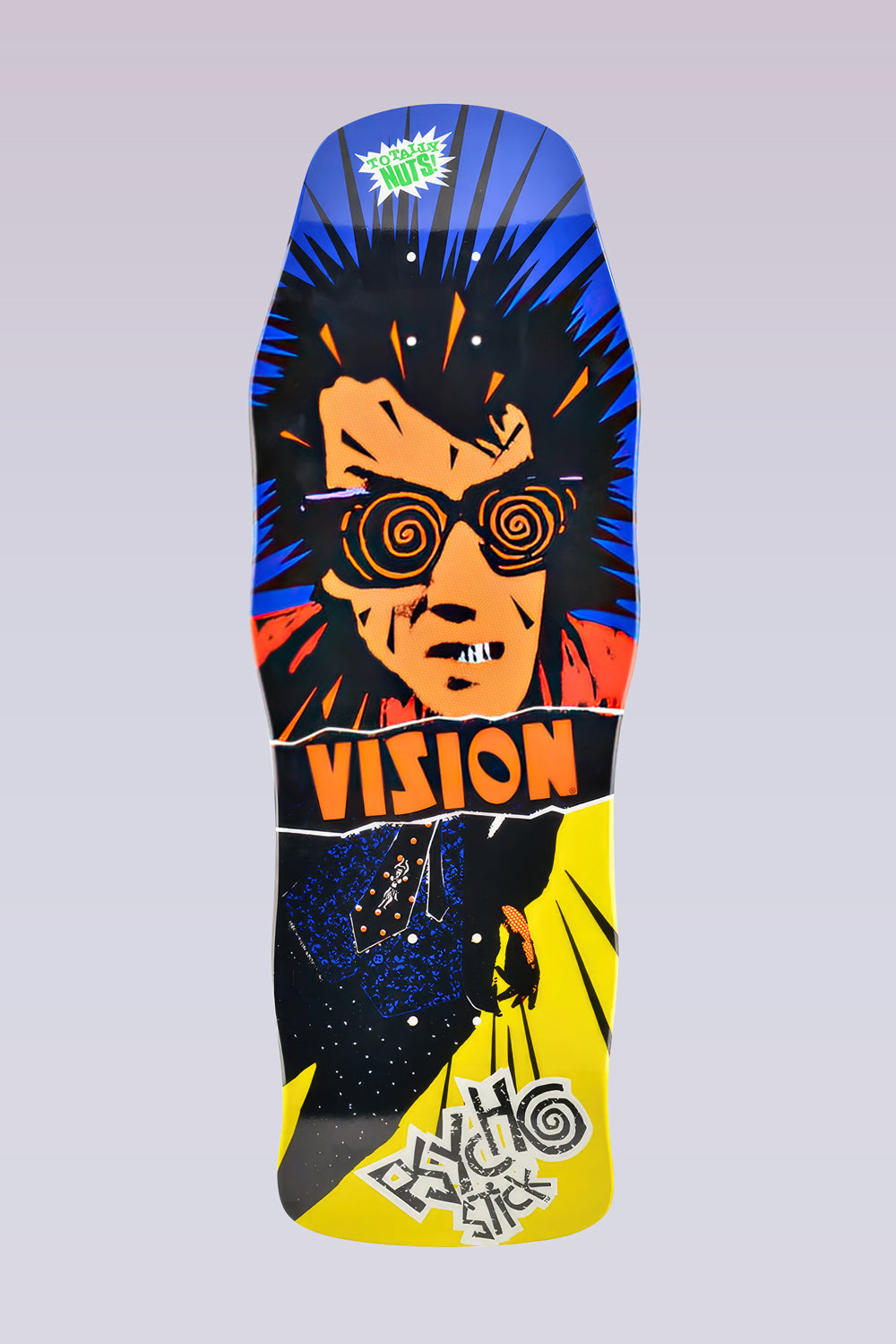 Psycho Stick - Modern Concave Skateboard Deck - 10"X29.75''- Blue/Yellow
