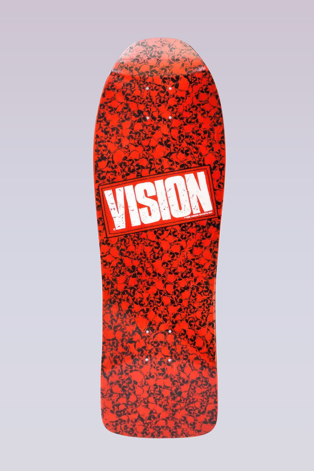 Punk Skull - Modern Concave Skateboard Deck - 10"X30.5" - Red/White