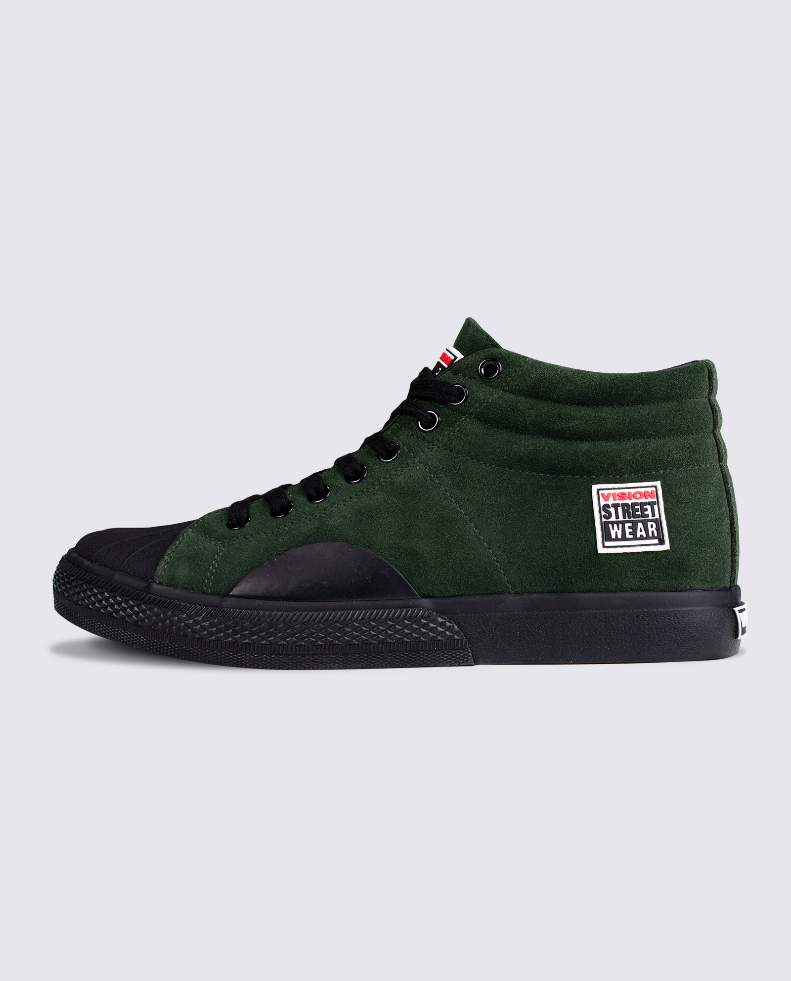 Vision Street Wear Leather Suede High Top Skateboard Sneakers Army