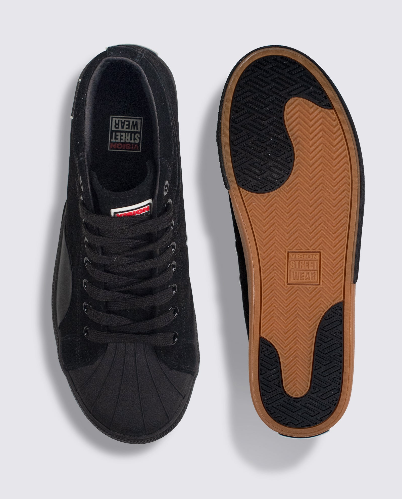 Vision Street Wear Leather Suede High Top Skateboard Sneakers Black