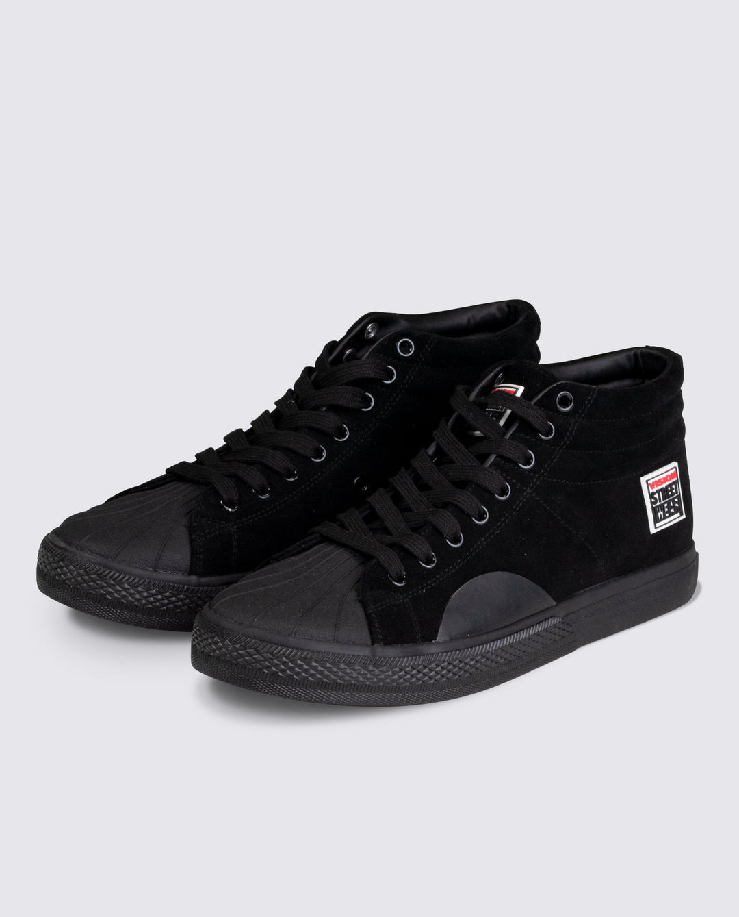Leather Suede High Top Sneakers Black – VISION STREET WEAR™️ CANADA