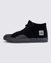 Leather Suede High Top Sneakers Black