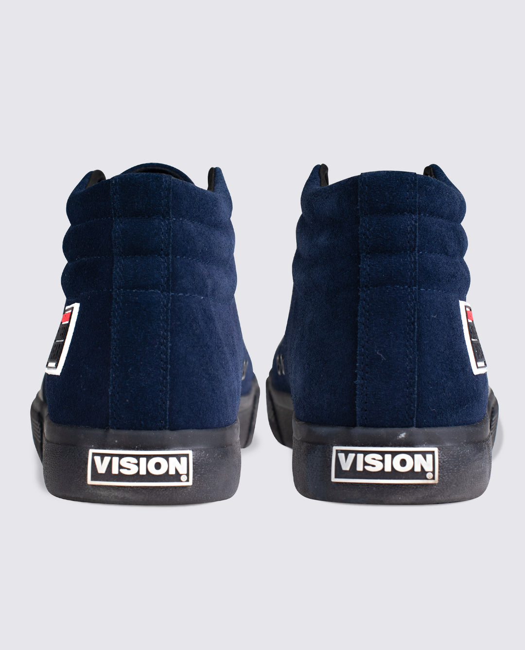 Leather Suede High Top Sneakers Deep Navy