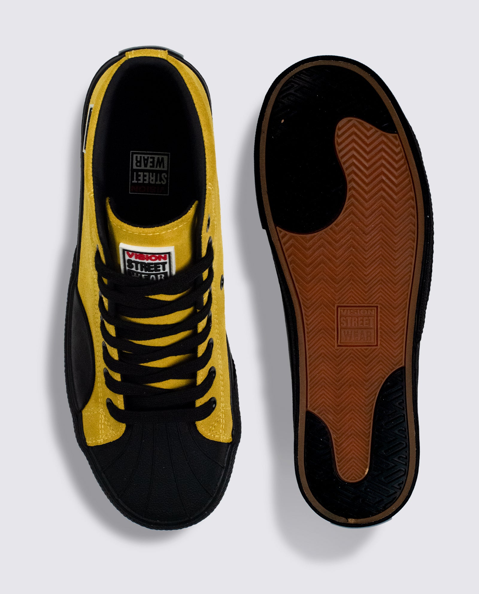 Vision Street Wear Leather Suede High Top Skateboard Sneakers Mustard