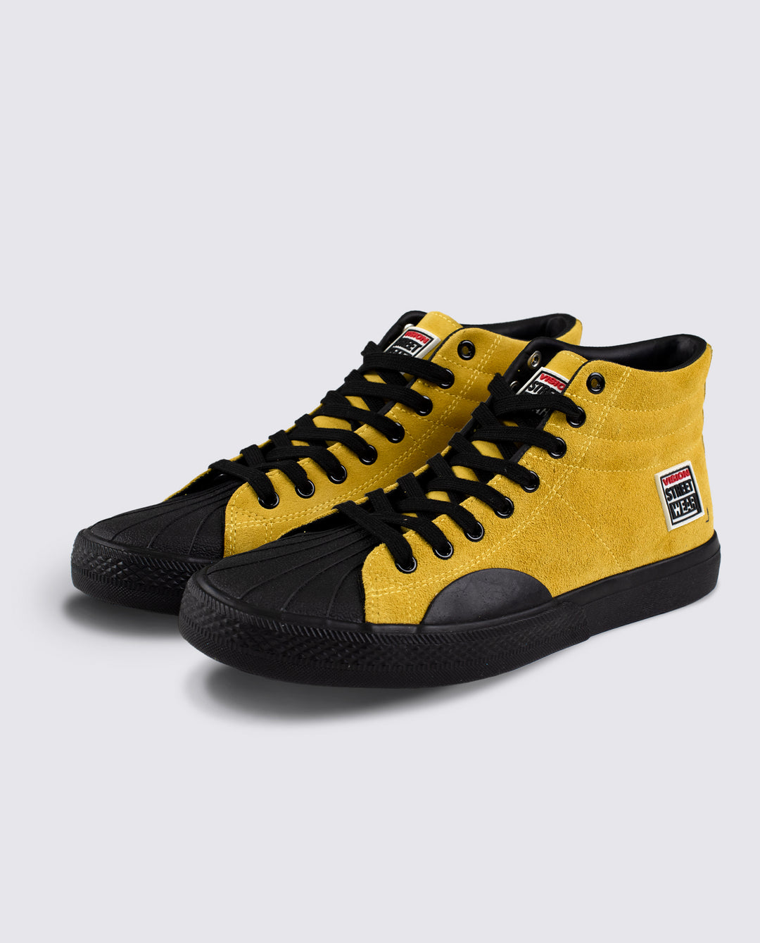 Leather Suede High Top Sneakers Mustard