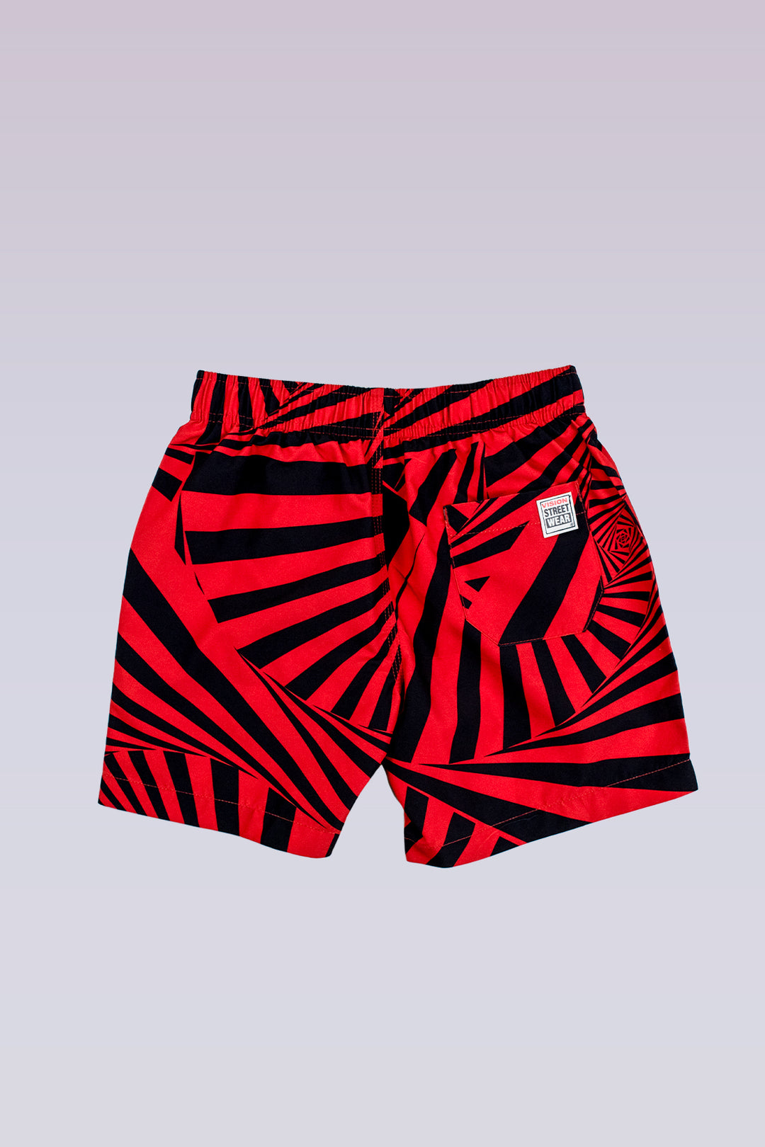 Kids' Aop Spiral Swim Shorts - Red