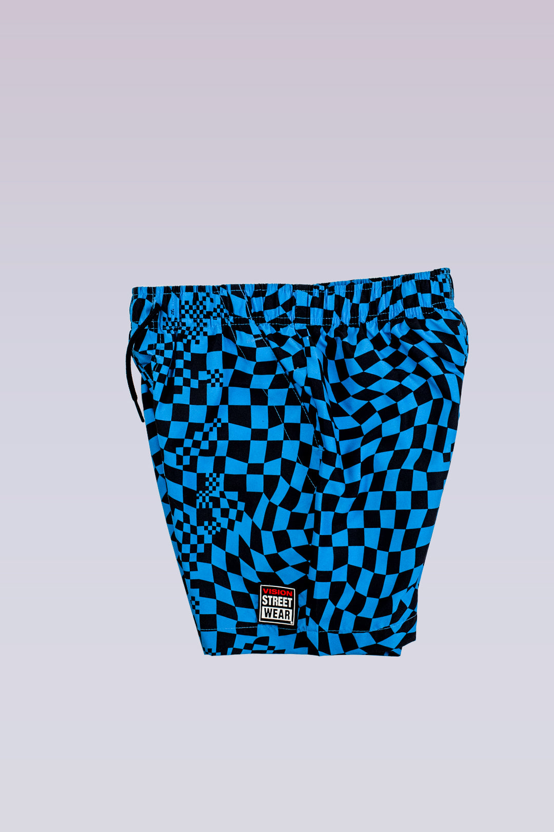 Kids' Aop Spiral Checkers Swim Shorts- Blue
