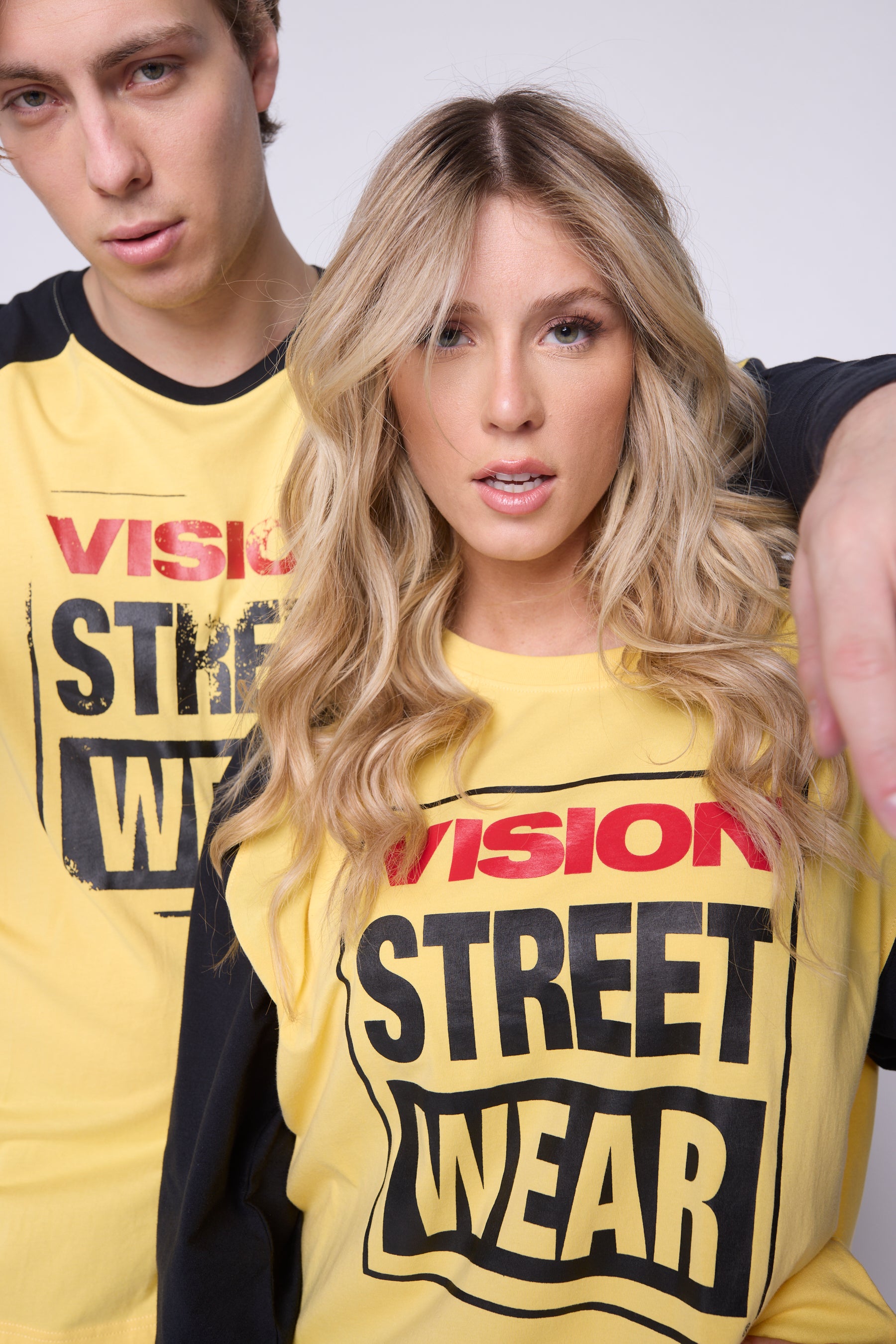 Vision Street Wear 3/4 Raglan Sleeve Box Logo Print Butter