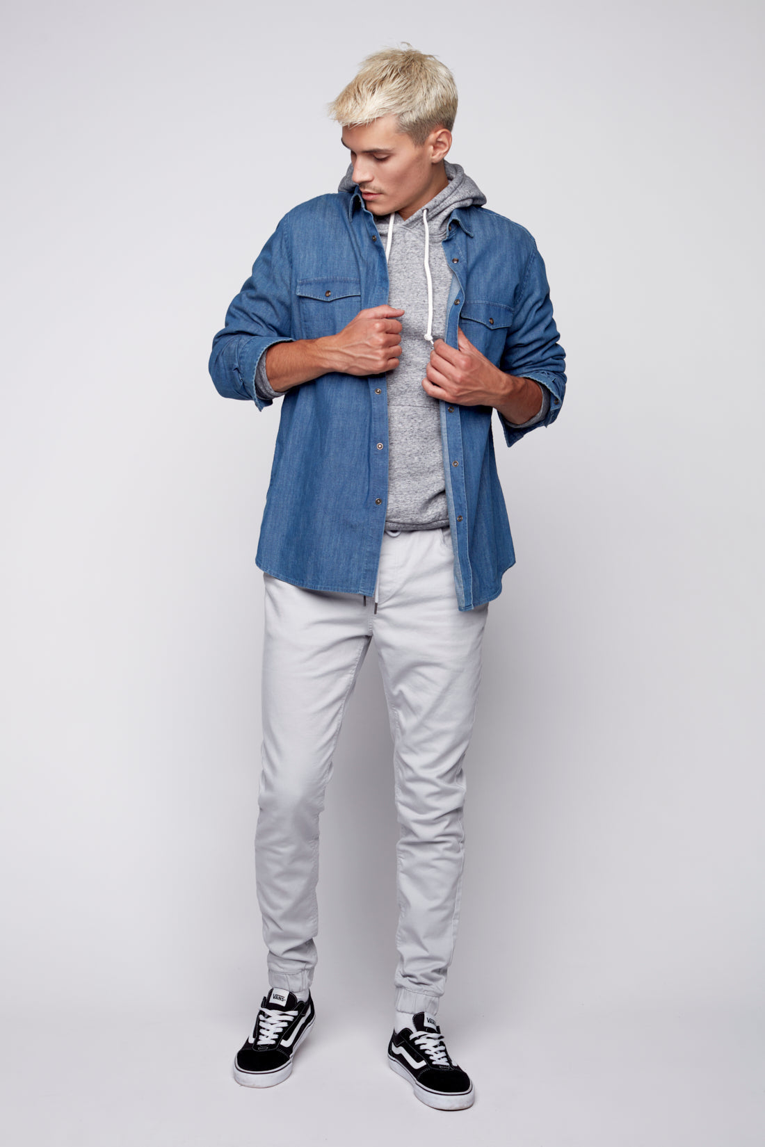 JAGGER - 5 Pocket Soft French Terry Classic Jogger - Frost Blue - DENIM SOCIETY™