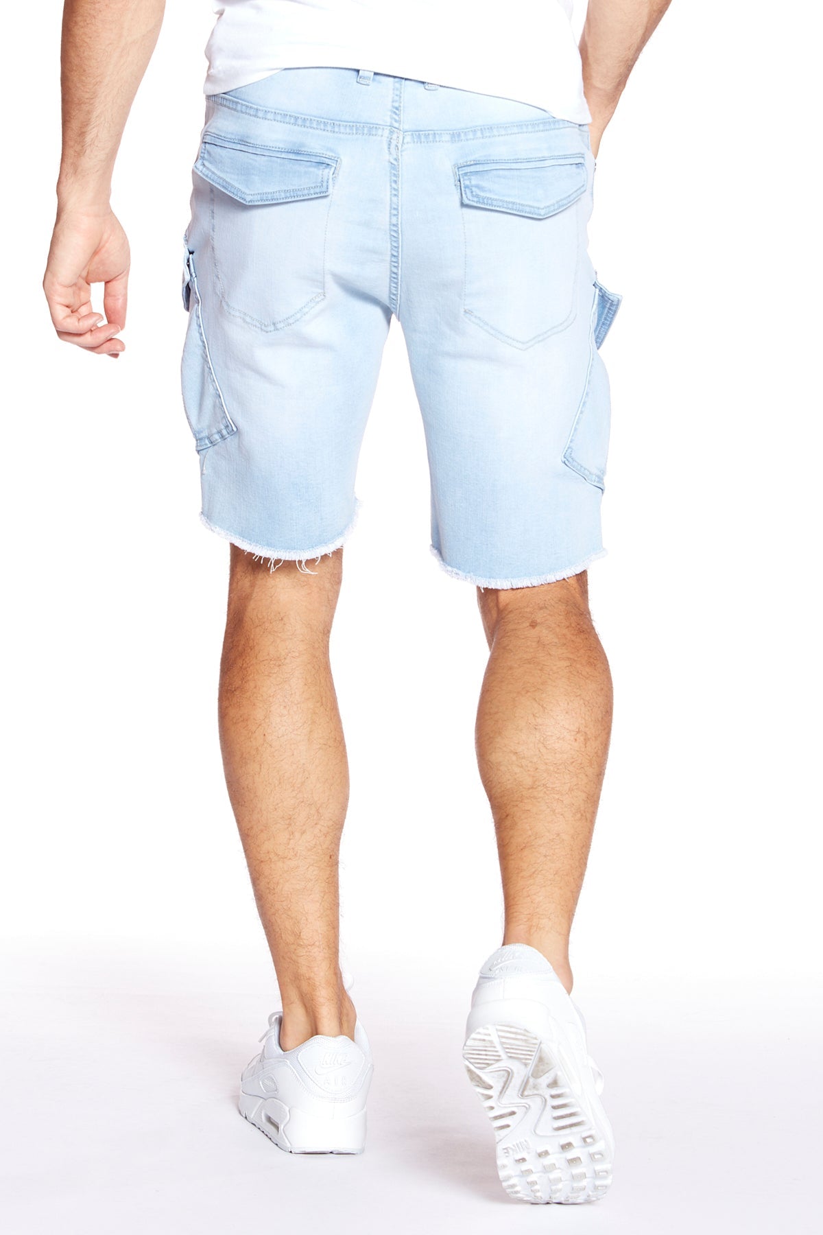 KRAVITZ - Mens Shorts With Bellowed Cargo pockets - Blue Bleach - DENIM SOCIETY™