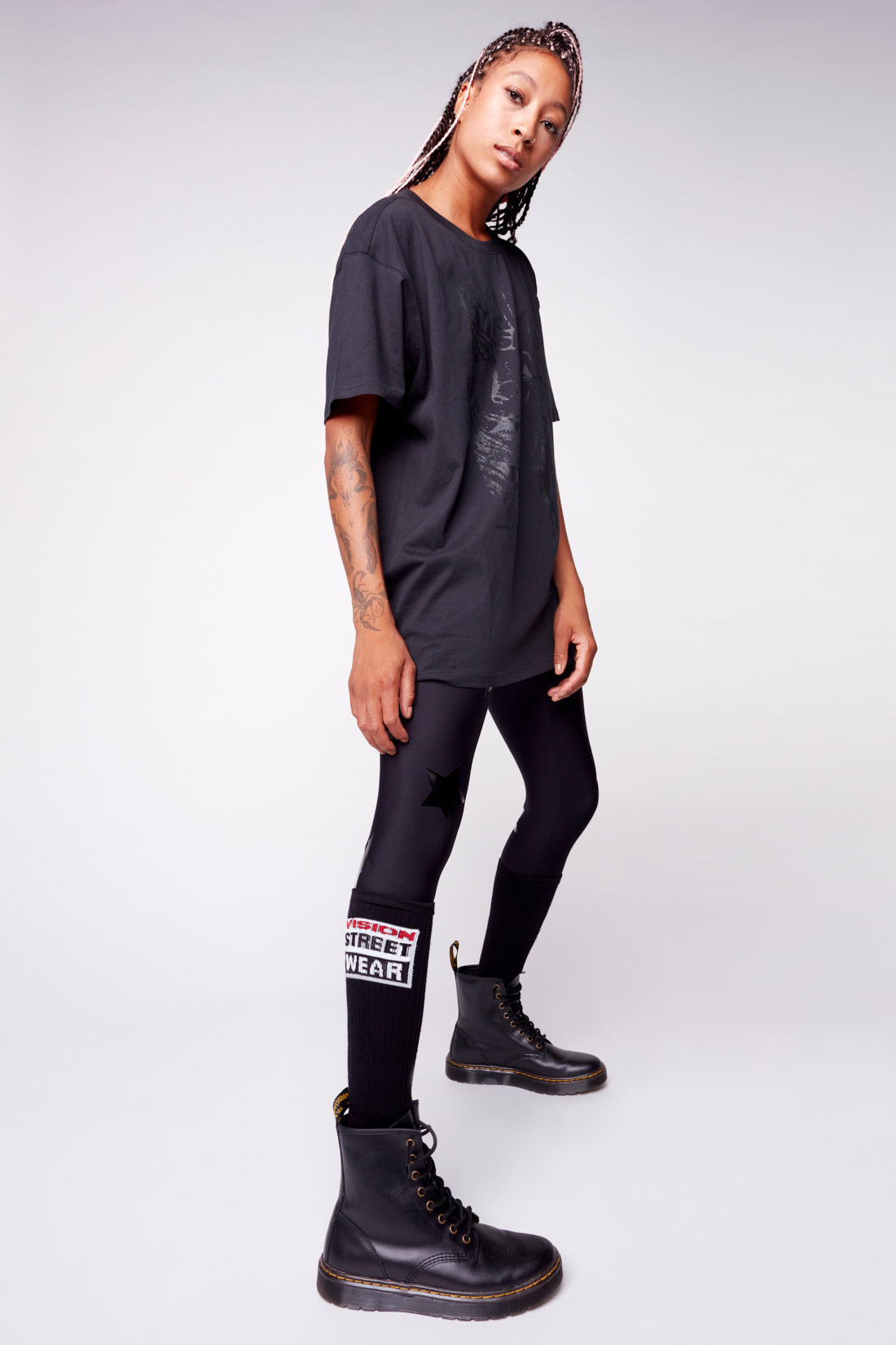 Vision Street Wear Skateboard Sports Socks Black