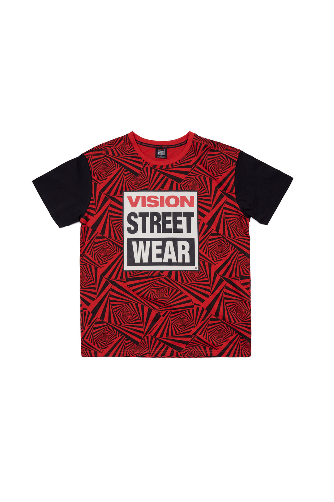 Spirals Aop Logo T-Shirt- Red/Black