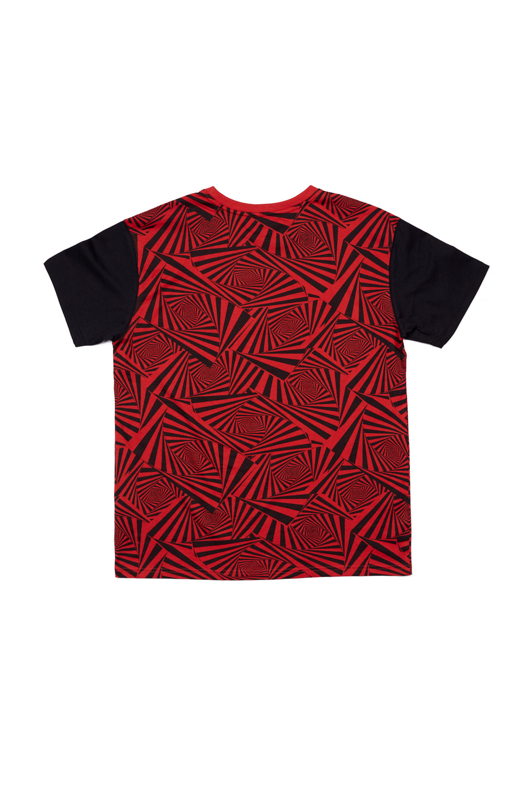 T-shirt avec logo et imprimé de spirales sur toute la surface Rouge/Noir