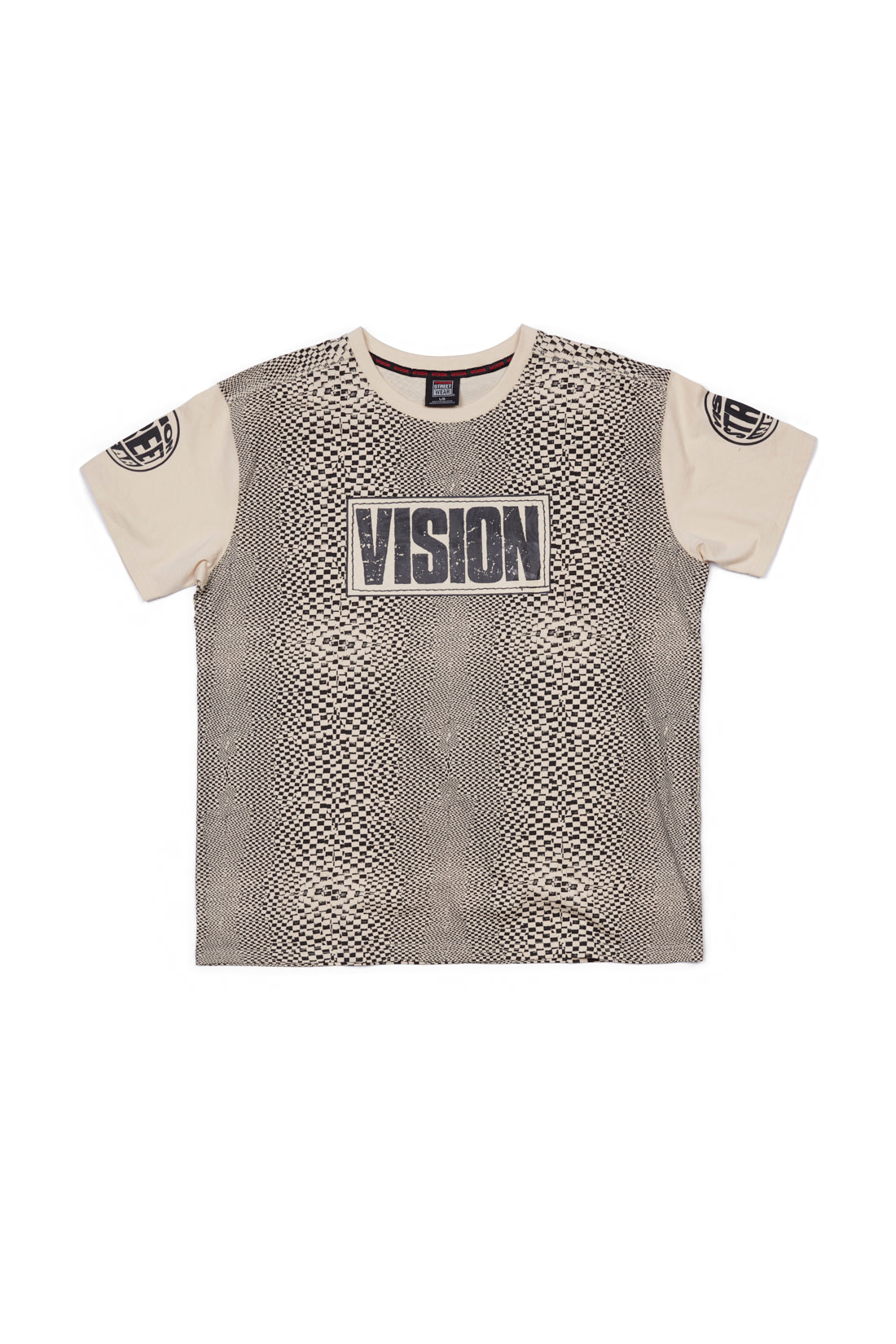 Vision Street Wear Broken Check T-Shirt Bone