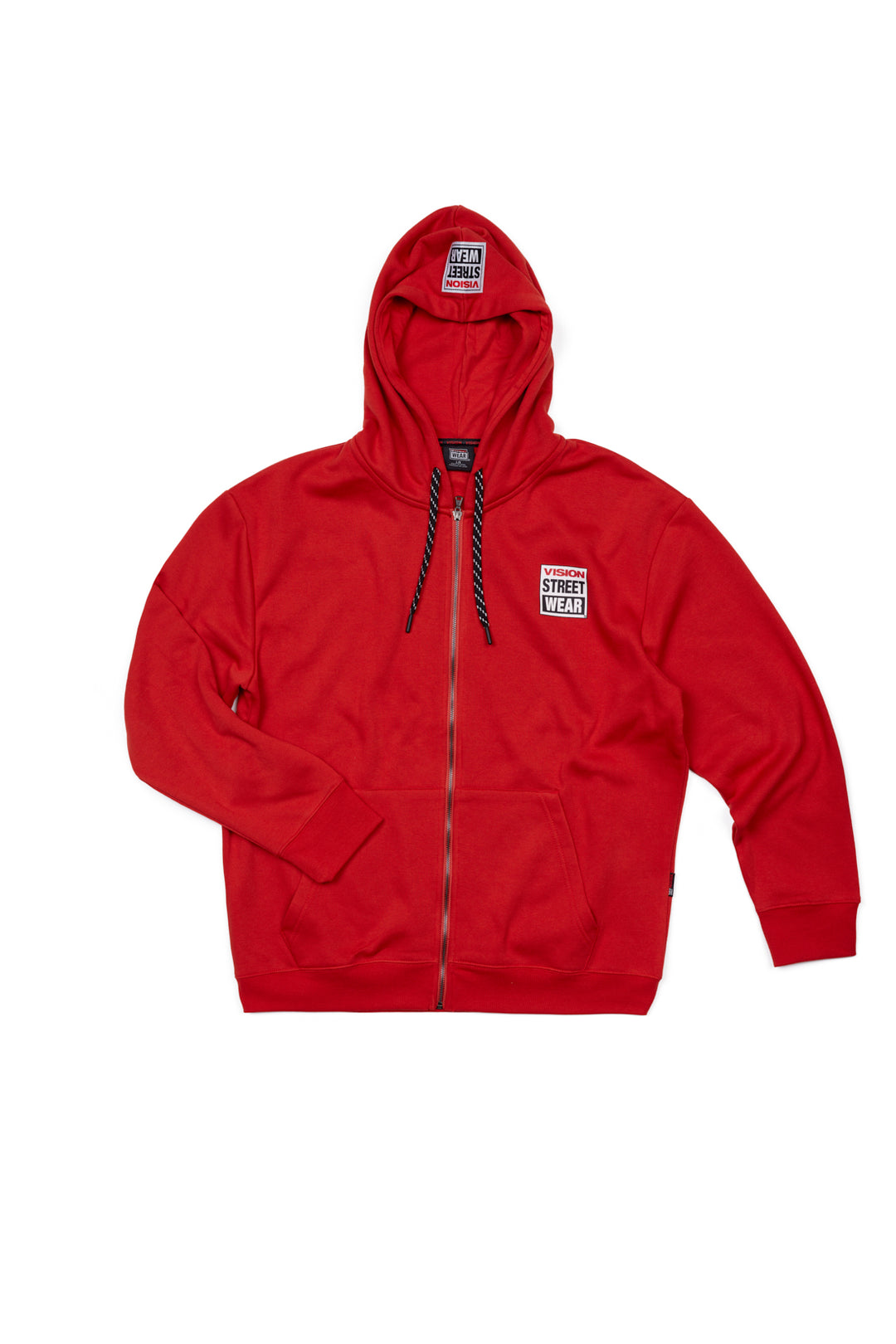 Small Logo Print Hoodie-Red