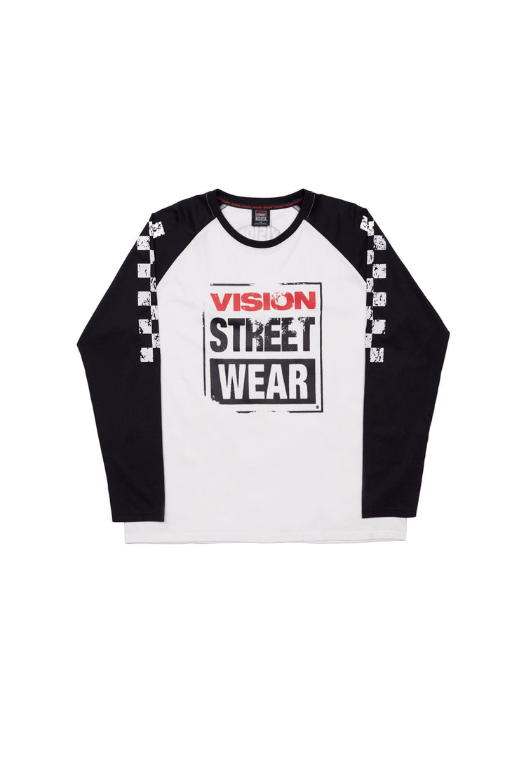 Checker Print Sleeve Logo T-Shirt - Ivory/Black