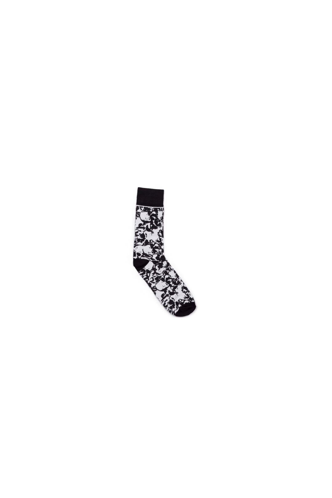 Skull Pattern Sports Socks- Black/Ivory