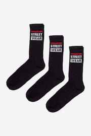 3 Pack Sports Socks - Black