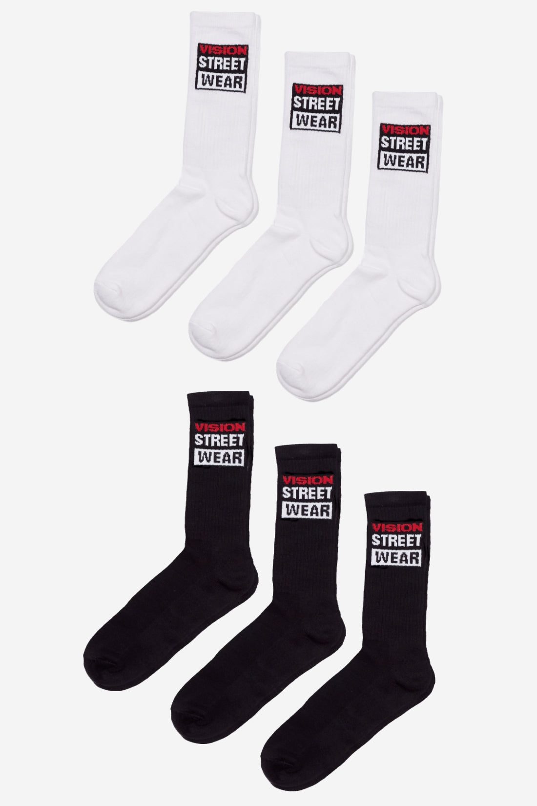 Vision Street Wear Skateboard Sports Socks Black & Ivory